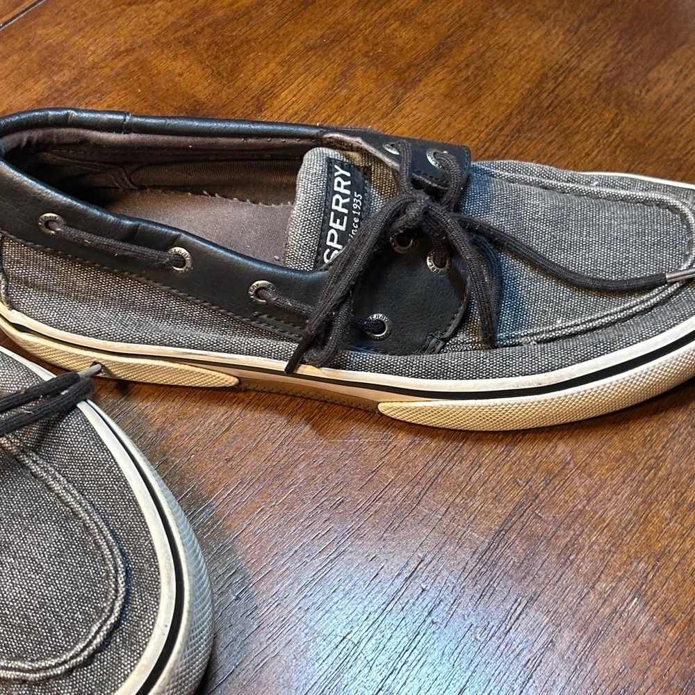 Sperry Men's Black and Gray Boat Shoes